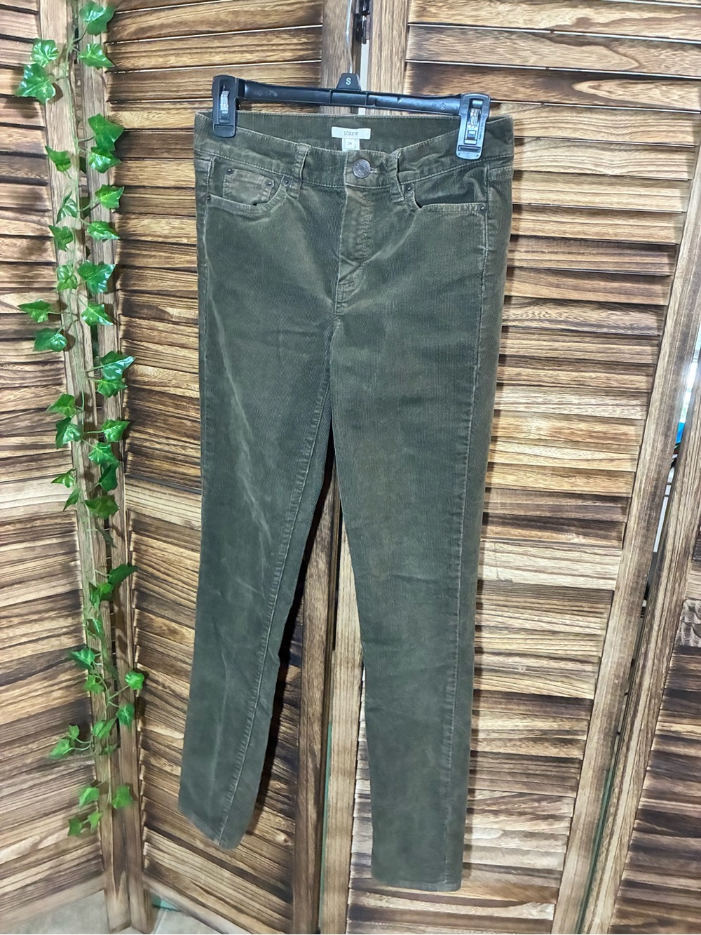 J. Crew Olive Green Corduroy Skinny Jeans